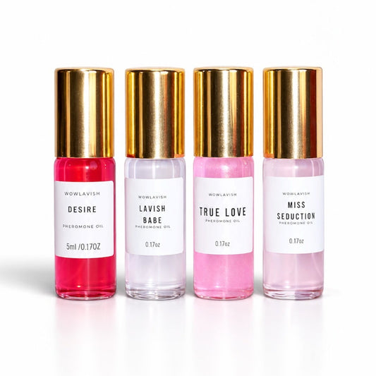 Pheromone Roll-On Oil Collection | True Love, Miss Seduction, Desire & Lavish Babe (5 ml each)