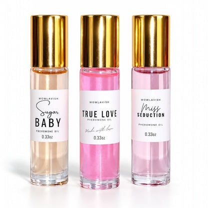 Pheromone Oil Trio Set | Sugar Baby, True Love & Miss Seduction (0.33 oz each)